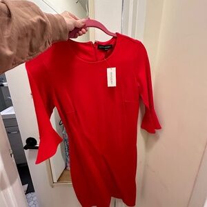 Banana republic red holiday bell sleeved dress